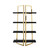 69" Black Stainless Steel and Wood Four Tier Etagere Bookcase