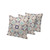 Set of Three Off White And Blue Floral Indoor Outdoor Throw Pillow