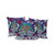 Set of Three Blue And Aqua Sunflower Indoor Outdoor Throw Pillow