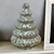 7" Embossed Silver Glass Christmas Tree Sculpture