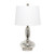 23" Clear And Silver Glass And Metal Novelty Table Lamp With White Drum Shade