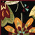 2' X 3' Black and Orange Floral Hand Carved Handmade Area Rug