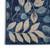 7' Navy Blue Floral Runner Rug