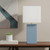 21" Periwinkle Faux Leather USB Table Lamp LED With White Shade