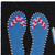 17" X 29" Black And Blue Flip Flop Welcome Outdoor Coir Door Mat