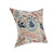 24" Ivory And Pink Floral Cotton Throw Pillow with Embroidery