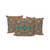 Set of Three Orange And Green Floral Indoor Outdoor Throw Pillow