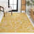 4' X 6' Yellow And Cream Floral Indoor Outdoor Area Rug