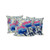 Set of Three Pink Blue And Cream Floral Indoor Outdoor Throw Pillow