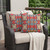 Set of Two Red Orange And Indigo Abstract Indoor Outdoor Throw Pillow