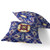 Set of Two Blue Orange And Cream Floral Indoor Outdoor Throw Pillow