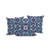 Set of Three Blue And White Floral Indoor Outdoor Throw Pillow