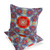 Set of Two Blue And Orange Floral Indoor Outdoor Throw Pillow