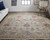 8' X 12' Tan Brown and Gray Wool Floral Hand Knotted Area Rug With Fringe