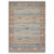 8' X 10' Blue Brick Red And Ivory Oriental Hand Woven Area Rug With Fringe
