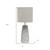 18" Gray Geometric Table Lamp With Drum Shade