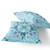 Set of Two Light Blue Aqua And White Botanical Indoor Outdoor Throw Pillow