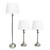 White Metal Adjustable Floor Lamp Floor and Table Lamp Set With White Fabric Empire Shade