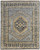 8' X 10' Blue Gray and Tan Wool Oriental Hand Knotted Area Rug With Fringe