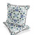 Set of Two Off White Gray And Blue Botanical Indoor Outdoor Throw Pillow