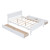 White Wood Full Bed Frame With Drawers