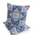 Set of Two Blue Light Blue And Pink Floral Indoor Outdoor Throw Pillow