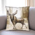 18" Brown And Cream Moose Linen Throw Pillow Cover