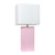 21" Blush Faux Leather Table Lamp LED With White Shade