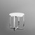 22" White and Silver Wood and Stainless Steel Round Cross Legs End Table