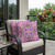 Set of Two Pink Blue And Green Paisley Indoor Outdoor Throw Pillow