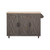 51" Brown Wood Barn Door Rolling Kitchen Island