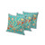 Set of Three Blue Peacock Indoor Outdoor Throw Pillow