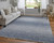 2' X 3' Ivory Gray and Blue Wool Hand Knotted Area Rug With Fringe