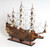 53" Brown Solid Wood Hand Painted Boat