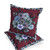Set of Two Red And Gray Floral Indoor Outdoor Throw Pillow