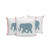 Set of Three Blue Pink And White Elephant Indoor Outdoor Throw Pillow