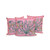 Set of Three Pink Peacock Indoor Outdoor Throw Pillow