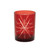 Set of Two Red Hammered Glass Tabletop Votive Candle Holders