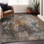 9' X 12' Taupe And Beige Abstract Washable Area Rug With UV Protection