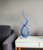 11" Clear and Blue Murano Glass Modern Abstract Tabletop Sculpture