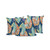 Set of Three Blue Orange And Purple Botanical Indoor Outdoor Throw Pillow