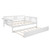 White Wood Full Day Bed With Trundle