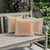 Set of Three Off White And Orange Floral Indoor Outdoor Throw Pillow