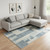 7' X 9' Blue and Ivory Geometric Power Loom Washable Area Rug