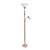 72" Rose Gold Metal Floor Lamp With White Glass Bowl Shade