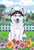 Siberian Husky Black/White- Tomoyo Pitcher Summer Beach Garden Flag