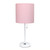 20" White Table Lamp With Drum Shade