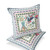 Set of Two White Pink And Gray Peacock Indoor Outdoor Throw Pillow