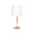 20" Rose Gold USB Table Lamp LED With Drum Shade