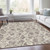 9' X 12' Taupe Beige And Ivory Abstract Washable Area Rug With UV Protection
